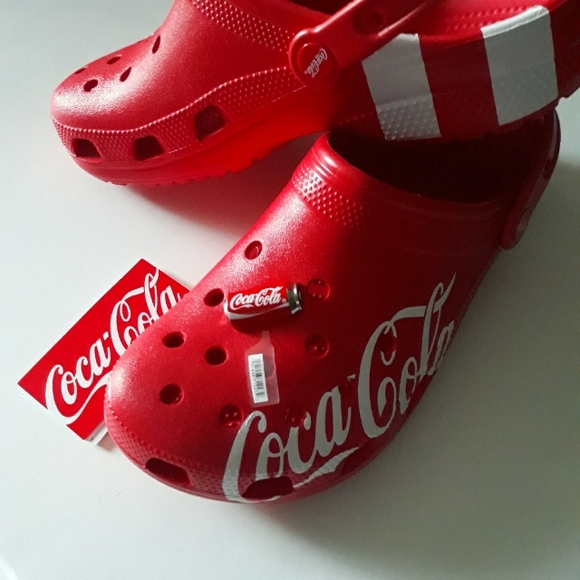 (New) RARE Crocs Coca Cola Clogs & Crocs Coca Cola Can Jibbitz (M8/W10) - Picture 4 of 9